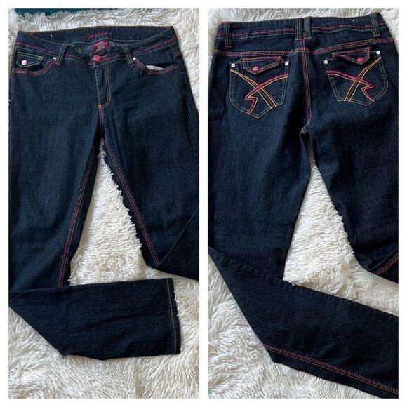 Apollo Jeans Jenny Jo Straight Leg Dark Wash Jeans Size 11/12 Vintage Y2K - Picture 1 of 9